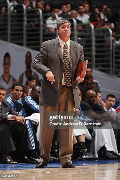 Assistant coach Bill Laimbeer of the Minnesota Timberwolves stands on the sideline during the game against the Los Angeles Clippers at Staples Center...