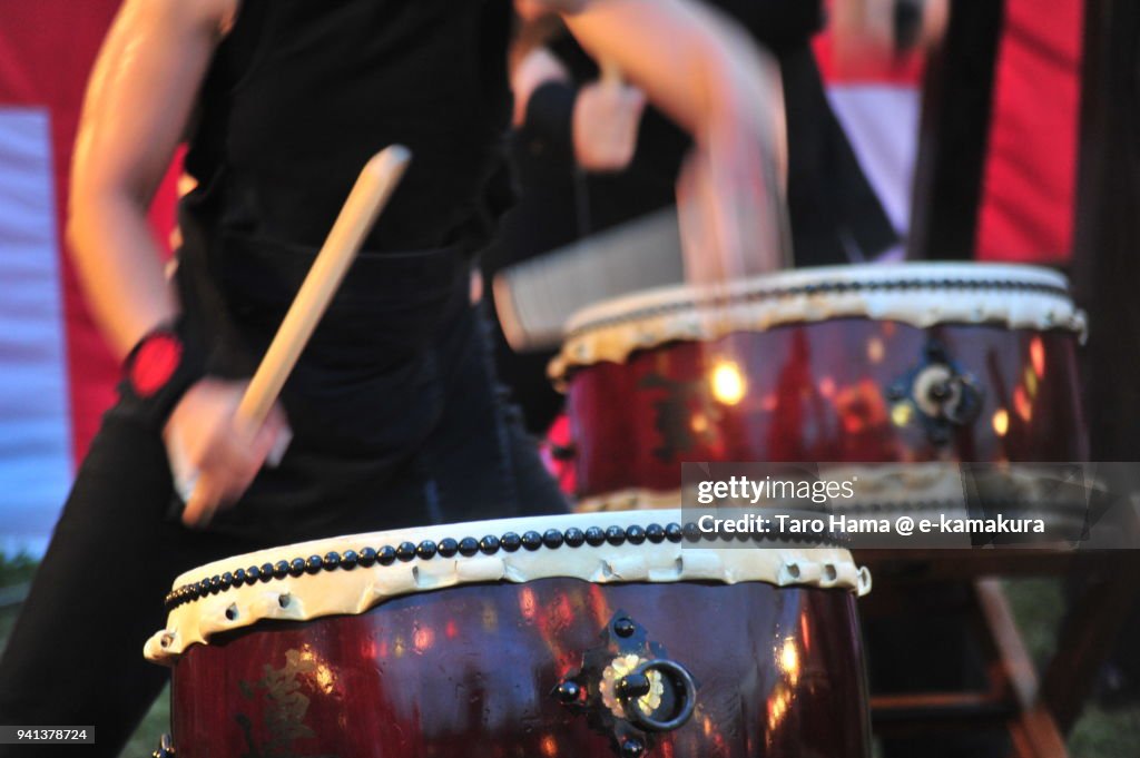 Japanese drum in summer festival