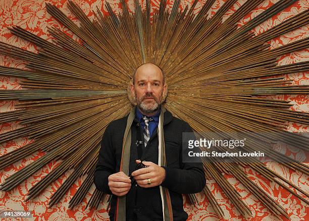 Singer Michael Stipe of R.E.M. Attends the premiere of "The Imaginarium of Doctor Parnassus" at the Crosby Street Hotel on December 7, 2009 in New...