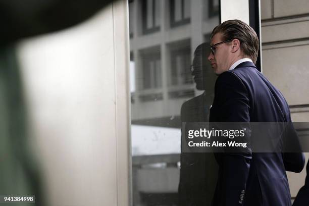 Attorney Alex van der Zwaan, who formerly worked for the Skadden Arps law firm, arrives at a U.S. District Courthouse for his sentencing April 3,...