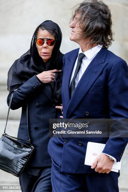 Kalina de Bulgaria and Kitin Munoz attend 25th Anniversary of King Juan Carlos' Father's Death at Monasterio de San Lorenzo de El Escorial on April...