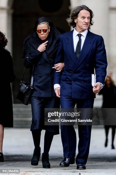 Kalina de Bulgaria and Kitin Munoz attend 25th Anniversary of King Juan Carlos' Father's Death at Monasterio de San Lorenzo de El Escorial on April...