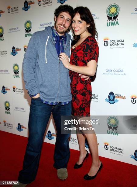 Actor Jason Biggs and wife Jenny Mollen attend the L.A. Friends Of The Uganda Wildlife Authority Gorilla Awareness Event at Sony Pictures Studios on...
