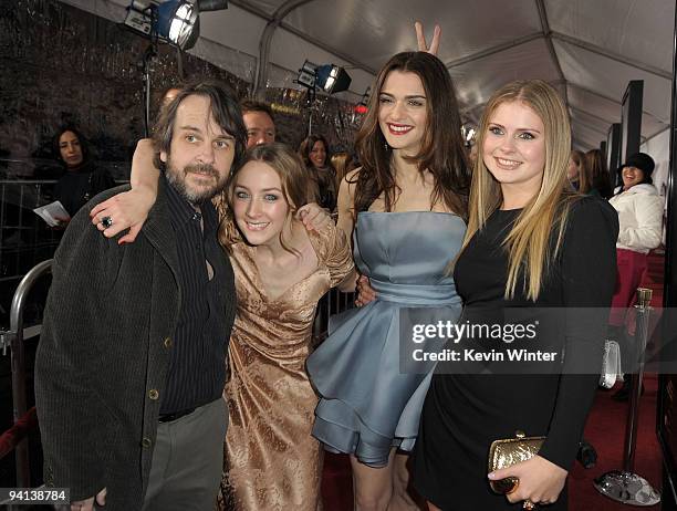 Director Peter Jackson, actresses Saoirse Ronan, Rachel Weisz and Rose McIver arrive at the premiere of Paramount Pictures' "The Lovely Bones" at...