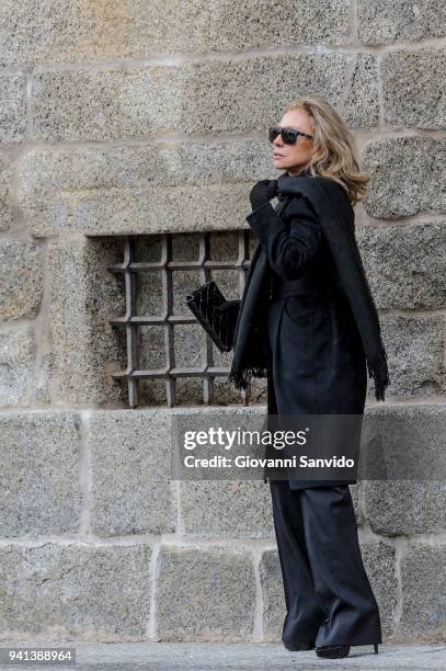 Alicia Koplowitz attends 25th Anniversary of King Juan Carlos' Father's Death at Monasterio de San Lorenzo de El Escorial on April 3, 2018 in El...