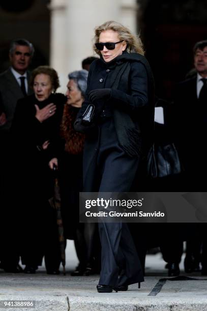 Alicia Koplowitz attends 25th Anniversary of King Juan Carlos' Father's Death at Monasterio de San Lorenzo de El Escorial on April 3, 2018 in El...