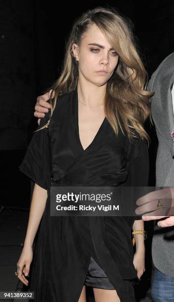 Cara Delevingne departs the ELLE Style Awards 2014 on February 19, 2014 in London, England