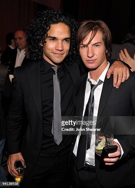 Actors Reece Ritchie and Andrew James Allen attend the "Lovely Bones" Los Angeles Premiere After Party at the Roosevelt Hotel on December 7, 2009 in...