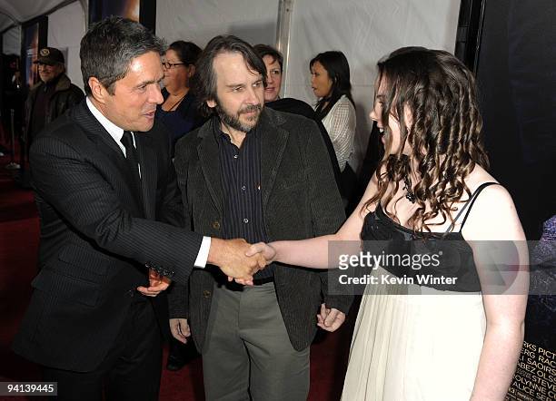 Of Paramount Brad Grey, director Peter Jackson and daughter Katie Jackson arrive at the premiere of Paramount Pictures' "The Lovely Bones" at...