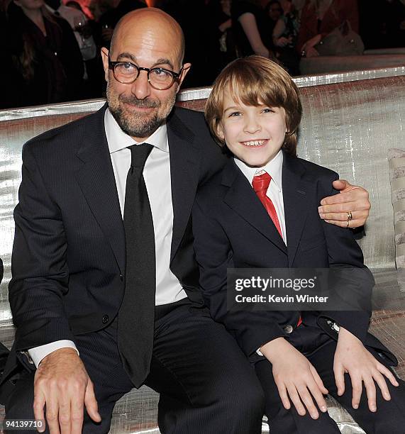 Actors Stanley Tucci and Christian Ashdale pose at the after party for the premiere of Paramount Pictures' "The Lovely Bones" at the Roosevelt Hotel...