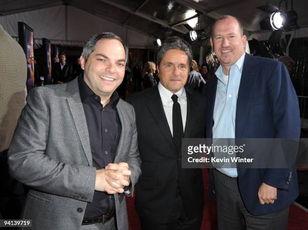 President Paramount Film Group Adam Goodman, CEO of Paramount Brad Grey and Vice Chairman of Paramount Pictures Rob Moore arrive at the premiere of...