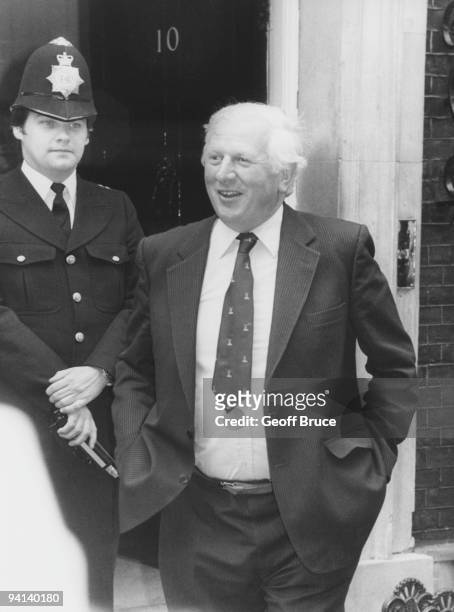 British Conservative politician James Prior leaves 10 Downing Street, London, during a cabinet reshuffle by Prime Minister Margaret Thatcher, 14th...