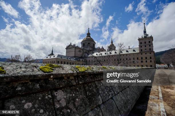 General view of the Monasterio de San Lorenzo de El Escorial on April 3, 2018 in El Escorial, Spain.