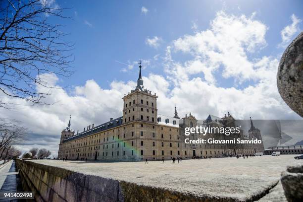 General view of the Monasterio de San Lorenzo de El Escorial on April 3, 2018 in El Escorial, Spain.