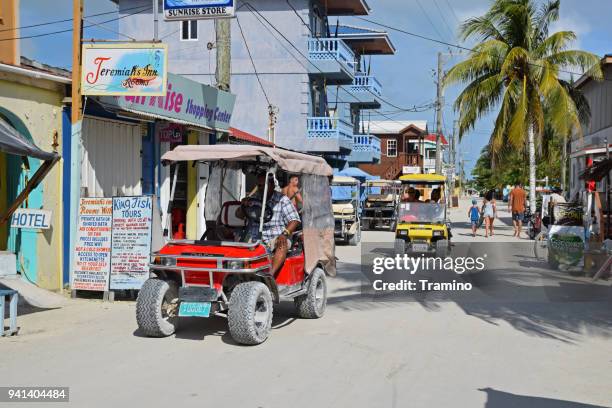 street in caye caulker in belize - the cayes stock pictures, royalty-free photos & images