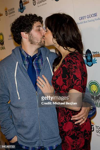 Actor Jason Biggs and actress Jenny Mollen attend the L.A. Friends of the Uganda Wildlife Authority Gorilla Awareness event at Sony Pictures Studios...
