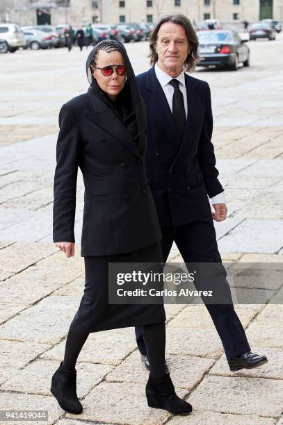 Princess Kalina of Bulgaria and husband Kitin Munoz attends a Mass in occasion of the 25th anniversary of death of Conde de Barcelona, father of King...