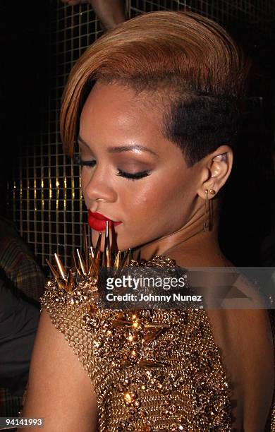 Rihanna attends her "Rated R" album release party at the Juliet on November 24, 2009 in New York City.