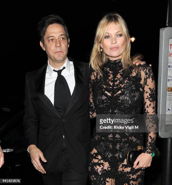 Jamie Hince and Kate Moss attend the Victoria & Albert Museum Fashion Benefit Dinner & Alexander McQueen: Savage Beauty preview at the Victoria and...