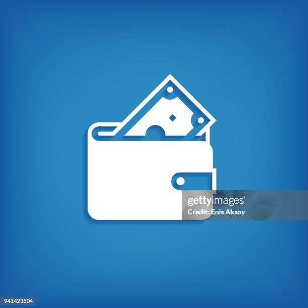 wallet icon - blue purse stock illustrations