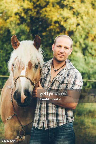 man and horse - pixalot stock pictures, royalty-free photos & images