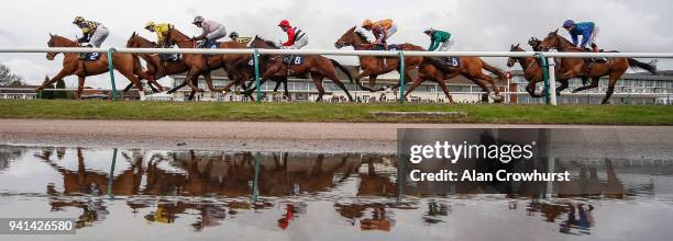 General view at Lingfield Park racecourse on April 3, 2018 in Lingfield, England.