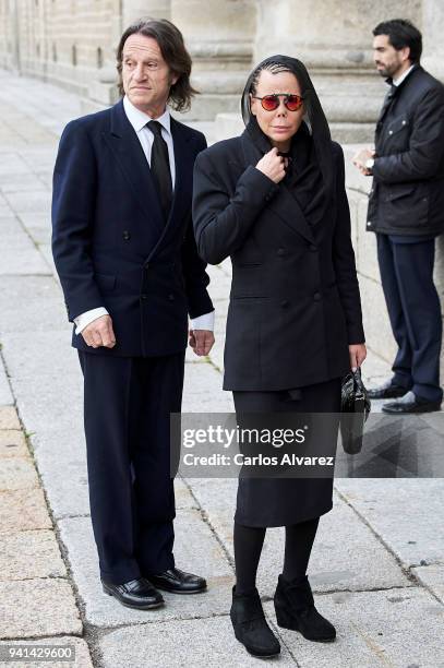 Princess Kalina of Bulgaria and husband Kitin Munoz attends a Mass in occasion of the 25th anniversary of death of Conde de Barcelona, father of King...