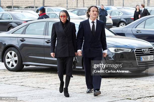 Princess Kalina of Bulgaria and husband Kitin Munoz attends a Mass in occasion of the 25th anniversary of death of Conde de Barcelona, father of King...