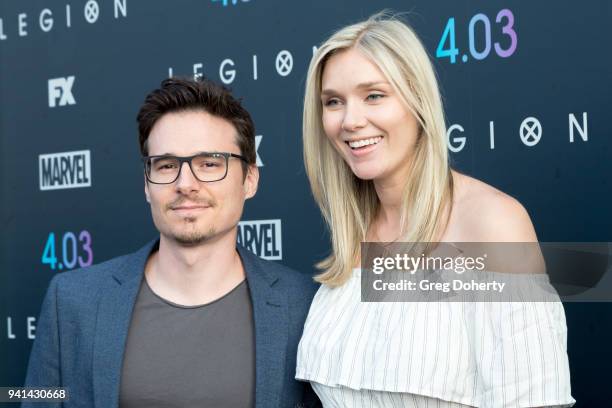 Daniel Bonjour and Jelly Howie attend the "Legion" Season 2 Premiere at DGA Theater on April 2, 2018 in Los Angeles, California.