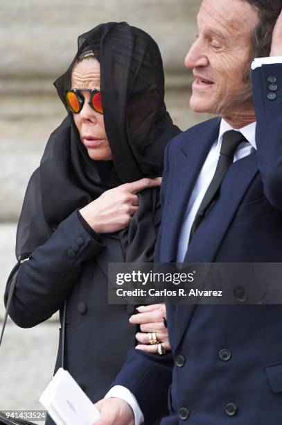 Princess Kalina of Bulgaria and husband Kitin Munoz attends a Mass in occasion of the 25th anniversary of death of Conde de Barcelona, father of King...