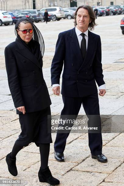 Princess Kalina of Bulgaria and husband Kitin Munoz attends a Mass in occasion of the 25th anniversary of death of Conde de Barcelona, father of King...