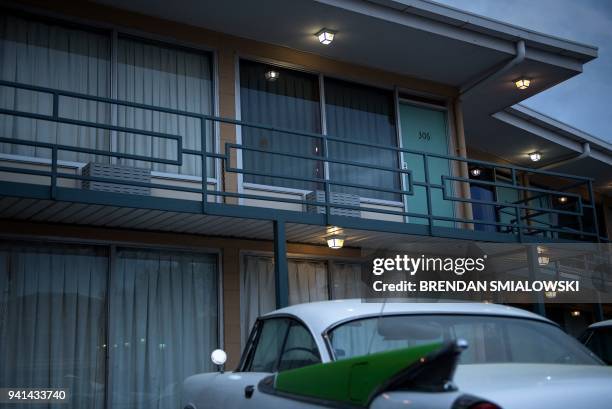 View of the balcony outside room 306 at the Lorraine Motel, where civil rights leader Martin Luther King Jr. Was assassinated, is seen on the grounds...