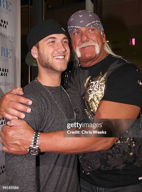 Nick Hogan and Hulk Hogan attend PURE Nightclub on May 5, 2009 in Las Vegas, NV.