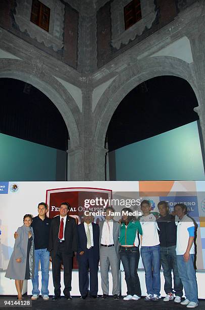 Paola Esinosa, Juan Ignacio Reyes, Mauro Maximo, Bernardo de la Garza, Maria Espinoza, Idulio Islas, Eder Sanchez and Joel Gonzalez pose for a...