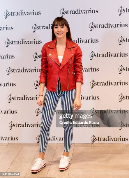 Singer Aitana Ocana is presented as the new image for Stradivarius on April 3, 2018 in Madrid, Spain.