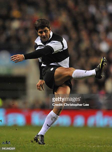 Morne Steyn of Barbarians in action during the MasterCard Trophy match between Barbarians and New Zealand at Twickenham Stadium on December 5, 2009...