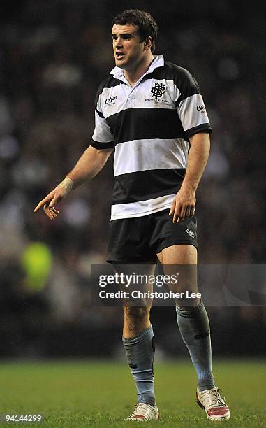 Jamie Roberts of Barbarians during the MasterCard Trophy match between Barbarians and New Zealand at Twickenham Stadium on December 5, 2009 in...