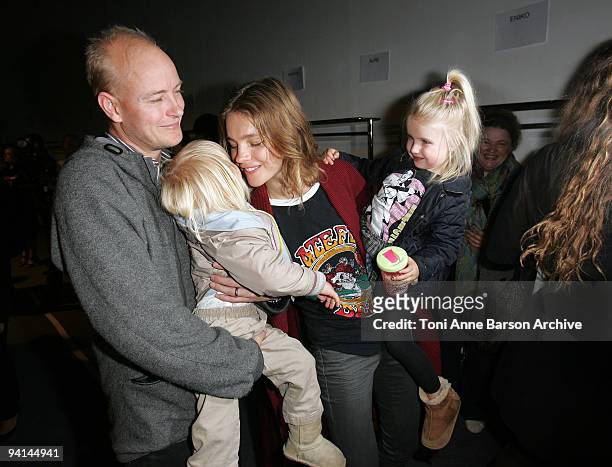 Justin Portman, Natalia Vodianova and their children attend the Stella McCartney Pret a Porter show as part of the Paris Womenswear Fashion Week...