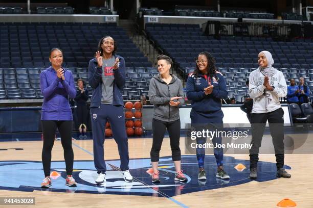 Former WNBA player, Tamika Catchings, Sports Dietician, Meg Mangano, US Soccer player, Angela Hucles and World Rugby Hall of Famer, Phaidra Knight...