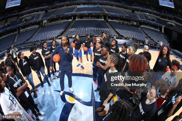 Former WNBA player, Tamika Catchings partcipates in the second annual Girls' Summit in celebration of the 46th anniversary of Title IX on March 27,...