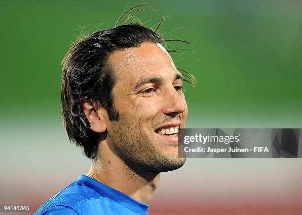 Team Captain Ivan Vicelich of Auckland City smiles during a training session at the Mohammed Bin Zayed Stadium on December 8, 2009 in Abu Dhabi,...