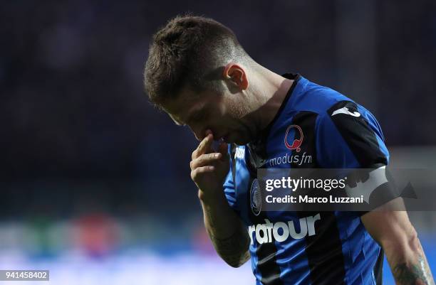 Alejandro Dario Gomez of Atalanta BC looks on during the serie A match between Atalanta BC and UC Sampdoria at Stadio Atleti Azzurri d'Italia on...