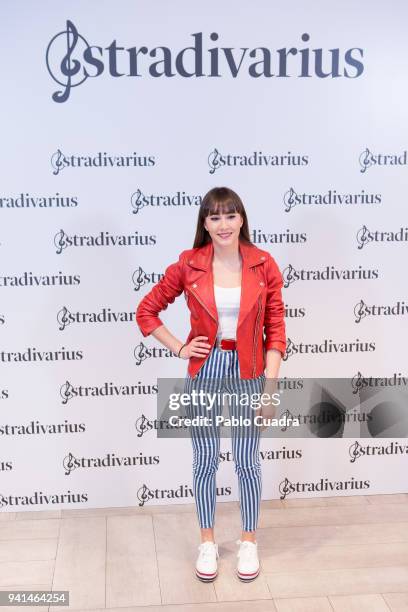 Spanish singer Aitana poses during a photocall as she was announced as Stradivarius ambassador on April 3, 2018 in Madrid, Spain.