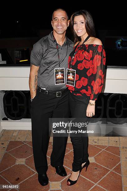 Scott Stapp of Creed and his wife Jaclyn attend the screening of the Creed live film at Muvico Parisian on December 7, 2009 in West Palm Beach,...