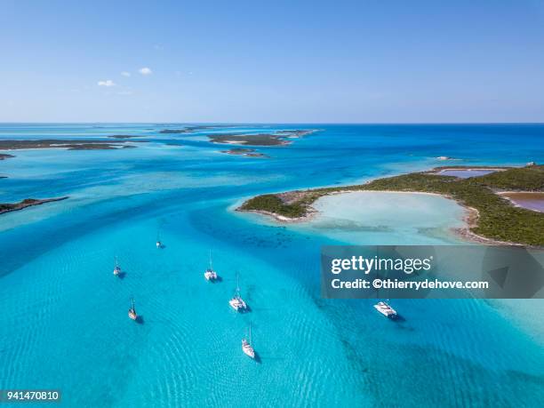 photos from bahamas: the exumas - bahamas aerial stockfoto's en -beelden