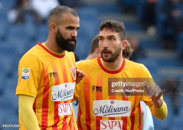 Sandro and Danilo Cataldi during the Italian Serie A football match between S.S. Lazio and Benevento at the Olympic Stadium in Rome, on march 31,...