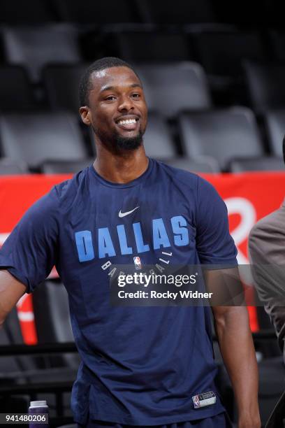 Harrison Barnes of the Dallas Mavericks looks on during the game against the Sacramento Kings on March 27, 2018 at Golden 1 Center in Sacramento,...