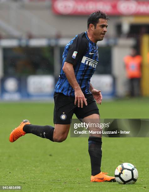 Eder Citadin Martins of FC Internazionale in action during the serie A match between FC Internazionale and Hellas Verona FC at Stadio Giuseppe Meazza...