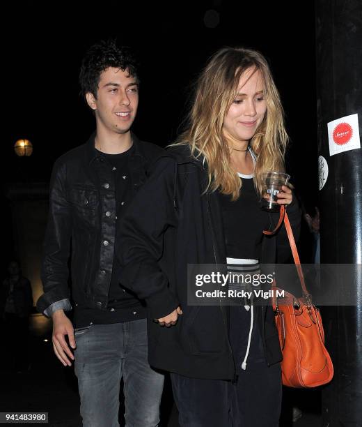 Suki Waterhouse and Nat Wolff seen leaving Hyde Park after BST: The Strokes on June 18, 2015 in London, England.