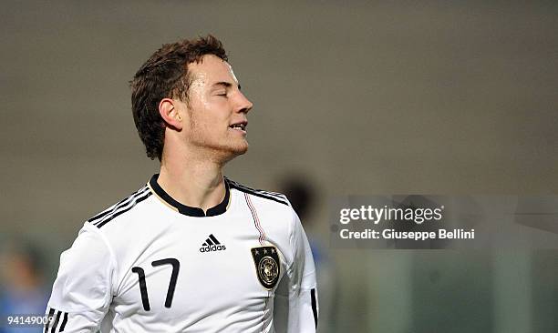 Fabian Backer of Germany celebrates the goal during the International Friendly match between U20 Italy and U20 Germany at Stadio Erasmo Jacovone on...